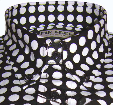 Shirt Polka Dot Men's Two Tone Space Age Black Mr Free™